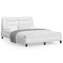 Bed frame with LED lights white synthetic leather 140x200 cm by , Beds and slatted bases - Ref: Foro24-3213935, Price: 242,93...