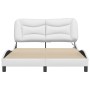 Bed frame with LED lights white synthetic leather 140x200 cm by , Beds and slatted bases - Ref: Foro24-3213935, Price: 242,05...