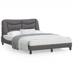 Bed frame with LED lights gray synthetic leather 140x200 cm by , Beds and slatted bases - Ref: Foro24-3213937, Price: 220,26 ...