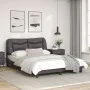 Bed frame with LED lights gray synthetic leather 140x200 cm by , Beds and slatted bases - Ref: Foro24-3213937, Price: 220,26 ...