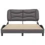 Bed frame with LED lights gray synthetic leather 140x200 cm by , Beds and slatted bases - Ref: Foro24-3213937, Price: 220,26 ...