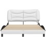 Bed frame with LED black white synthetic leather 140x200 cm by , Beds and slatted bases - Ref: Foro24-3213940, Price: 241,70 ...