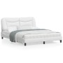 Bed frame with LED lights white PE leather 160x200 cm by , Beds and slatted bases - Ref: Foro24-3213942, Price: 228,47 €, Dis...