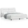 Bed frame with LED lights white PE leather 160x200 cm by , Beds and slatted bases - Ref: Foro24-3213942, Price: 266,82 €, Dis...