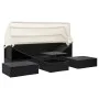 Black synthetic rattan roof garden bed lounger by vidaXL, Outdoor beds - Ref: Foro24-46156, Price: 407,14 €, Discount: %