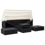 Tumbona cama jardín techo ratán sintético negro de vidaXL, Camas para exteriores - Ref: Foro24-46156, Precio: 390,49 €, Descu...