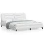 Bed frame with LED light white synthetic leather 180x200cm by , Beds and slatted bases - Ref: Foro24-3213949, Price: 266,88 €...
