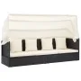 Black synthetic rattan roof garden bed lounger by vidaXL, Outdoor beds - Ref: Foro24-46156, Price: 407,14 €, Discount: %