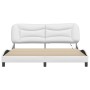 Bed frame with LED light white synthetic leather 180x200cm by , Beds and slatted bases - Ref: Foro24-3213949, Price: 271,08 €...