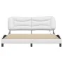 Bed frame with LED light white synthetic leather 180x200cm by , Beds and slatted bases - Ref: Foro24-3213949, Price: 266,88 €...