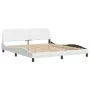 Bed frame with LED light white synthetic leather 180x200cm by , Beds and slatted bases - Ref: Foro24-3213949, Price: 266,88 €...