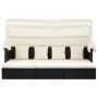 Tumbona cama jardín techo ratán sintético negro de vidaXL, Camas para exteriores - Ref: Foro24-46156, Precio: 407,14 €, Descu...