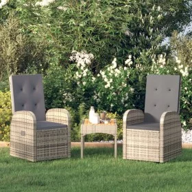 Reclining garden armchairs with cushions 2 pcs gray PE rattan by , Garden chairs - Ref: Foro24-319539, Price: 269,33 €, Disco...
