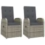 Reclining garden armchairs with cushions 2 pcs gray PE rattan by , Garden chairs - Ref: Foro24-319539, Price: 273,50 €, Disco...