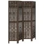 Biombo separador de 4 paneles madera paulownia marrón oscuro de , Divisores de ambientes - Ref: Foro24-358658, Precio: 93,29 ...