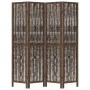 Biombo separador de 4 paneles madera paulownia marrón oscuro de , Divisores de ambientes - Ref: Foro24-358658, Precio: 93,29 ...
