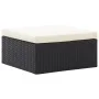 Tumbona cama jardín techo ratán sintético negro de vidaXL, Camas para exteriores - Ref: Foro24-46156, Precio: 407,14 €, Descu...