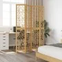 4-panel partition screen solid paulownia wood brown by , Room dividers - Ref: Foro24-358867, Price: 104,91 €, Discount: %
