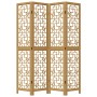 Biombo separador de 4 paneles madera maciza paulownia marrón de , Divisores de ambientes - Ref: Foro24-358867, Precio: 117,70...
