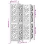 Biombo separador de 4 paneles madera maciza paulownia marrón de , Divisores de ambientes - Ref: Foro24-358867, Precio: 117,70...