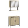 Set de muebles de baño 2 pzas madera contrachapada roble Sonoma