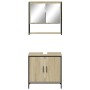 Set de muebles de baño 2 pzas madera contrachapada roble Sonoma