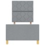 Estructura de cama con cabecera Gris claro 80 x 200 cm tela