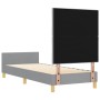Estructura de cama con cabecera Gris claro 80 x 200 cm tela