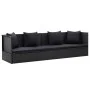 Garden sofa with black synthetic rattan cushions and pillows by vidaXL, Loungers - Ref: Foro24-46087, Price: 286,84 €, Discou...