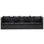 Garden sofa with black synthetic rattan cushions and pillows by vidaXL, Loungers - Ref: Foro24-46087, Price: 286,84 €, Discou...