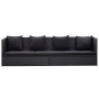 Gartensofa mit schwarzen synthetischen Rattankissen und Kissen von vidaXL, Liegen - Ref: Foro24-46087, Preis: 299,81 €, Rabat...