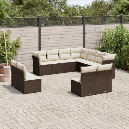 Garden sofa set 11 pieces with brown synthetic rattan cushions by , Garden sets - Ref: Foro24-3217823, Price: 701,92 €, Disco...