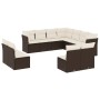 Gartensofa-Set 11-teilig mit braunen synthetischen Rattankissen von , Gartensets - Ref: Foro24-3217823, Preis: 676,22 €, Raba...
