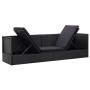 Gartensofa mit schwarzen synthetischen Rattankissen und Kissen von vidaXL, Liegen - Ref: Foro24-46087, Preis: 299,81 €, Rabat...