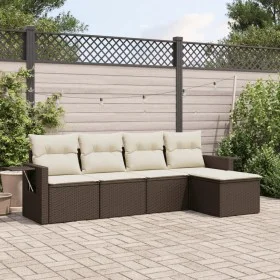 5-piece garden dining set and brown synthetic rattan cushions by , Garden sets - Ref: Foro24-3220092, Price: 318,18 €, Discou...