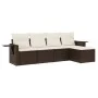5-teiliges Garten-Essset und braune Kissen aus synthetischem Rattan von , Gartensets - Ref: Foro24-3220092, Preis: 319,82 €, ...