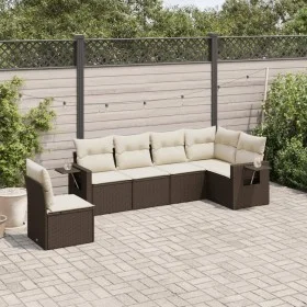6-teiliges Gartensofa-Set und braune synthetische Rattankissen von , Gartensets - Ref: Foro24-3220232, Preis: 411,01 €, Rabat...