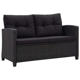2-seater garden sofa with black synthetic rattan cushions 124 cm by vidaXL, Outdoor sofas - Ref: Foro24-46155, Price: 252,19 ...