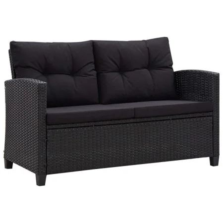2-seater garden sofa with black synthetic rattan cushions 124 cm by vidaXL, Outdoor sofas - Ref: Foro24-46155, Price: 252,19 ...