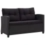 2-seater garden sofa with black synthetic rattan cushions 124 cm by vidaXL, Outdoor sofas - Ref: Foro24-46155, Price: 252,19 ...