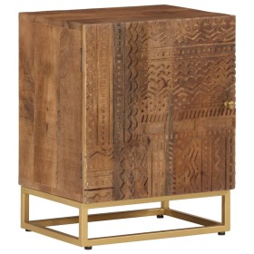Nachttisch aus massivem Mangoholz und Eisen, 40 x 30 x 50 cm von , Nachttische - Ref: Foro24-371994, Preis: 76,90 €, Rabatt: %