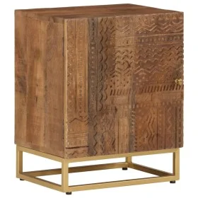 Solid mango wood and iron bedside table 40x30x50 cm by , Nightstands - Ref: Foro24-371994, Price: 76,24 €, Discount: %