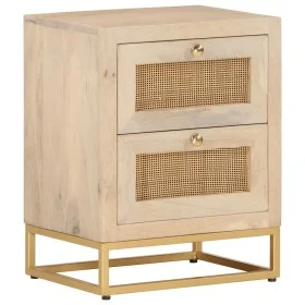 Mesita de noche madera maciza de mango y hierro 40x30x50 cm de , Mesitas de noche - Ref: Foro24-372019, Precio: 150,60 €, Des...