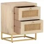 Solid mango wood and iron bedside table 40x30x50 cm by , Nightstands - Ref: Foro24-372019, Price: 150,60 €, Discount: %
