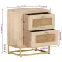 Mesita de noche madera maciza de mango y hierro 40x30x50 cm de , Mesitas de noche - Ref: Foro24-372019, Precio: 150,58 €, Des...