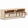 Mueble de TV madera maciza de mango y hierro 110x30x40 cm