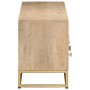 TV cabinet solid mango wood and iron 110x30x40 cm by , CD and DVD storage - Ref: Foro24-372012, Price: 162,21 €, Discount: %