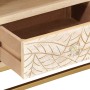TV cabinet solid mango wood and iron 110x30x40 cm by , CD and DVD storage - Ref: Foro24-372012, Price: 162,21 €, Discount: %