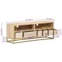 Mueble de TV madera maciza de mango y hierro 110x30x40 cm de , Almacenamiento para CD y DVD - Ref: Foro24-372012, Precio: 160...