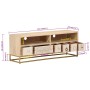 TV cabinet solid mango wood and iron 110x30x40 cm by , CD and DVD storage - Ref: Foro24-372012, Price: 162,21 €, Discount: %